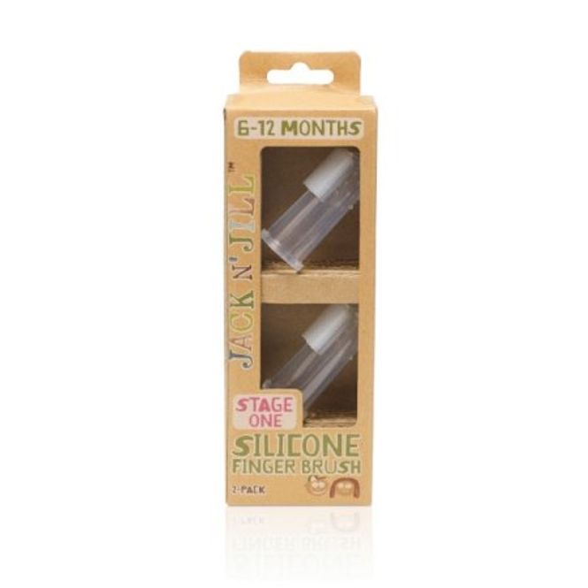 Hovedbilde 2pk fingertannbørste i silikon + etui / Jack N´Jill