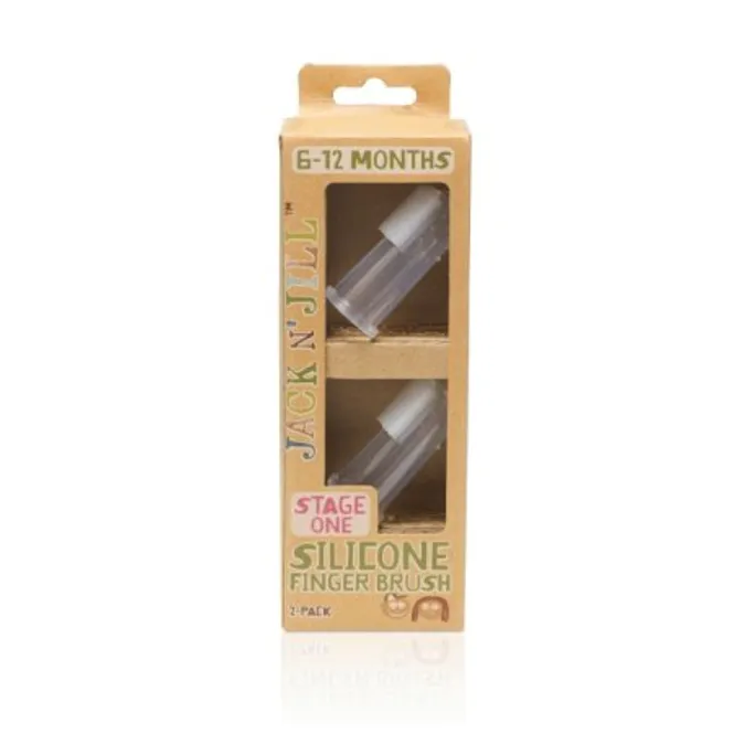 Hovedbilde 2pk fingertannbørste i silikon + etui / Jack N´Jill