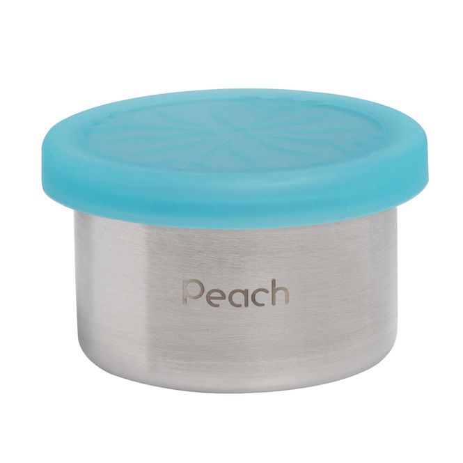 Hovedbilde 50 ml stålboks med tett silikonlokk, Blå / Peach