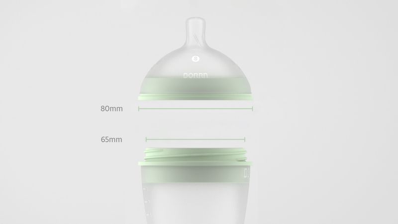 Tåteflaske i silikon 150ml, GRØNN / BORRN