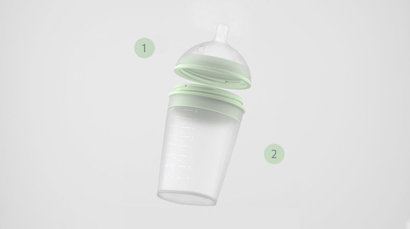 Tåteflaske i silikon 240ml, ORANSJE / BORRN