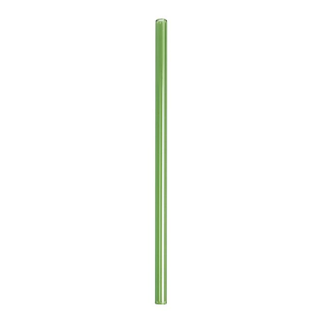 Hovedbilde Rett sugerør i glass, Clear Green 20cm / Peach