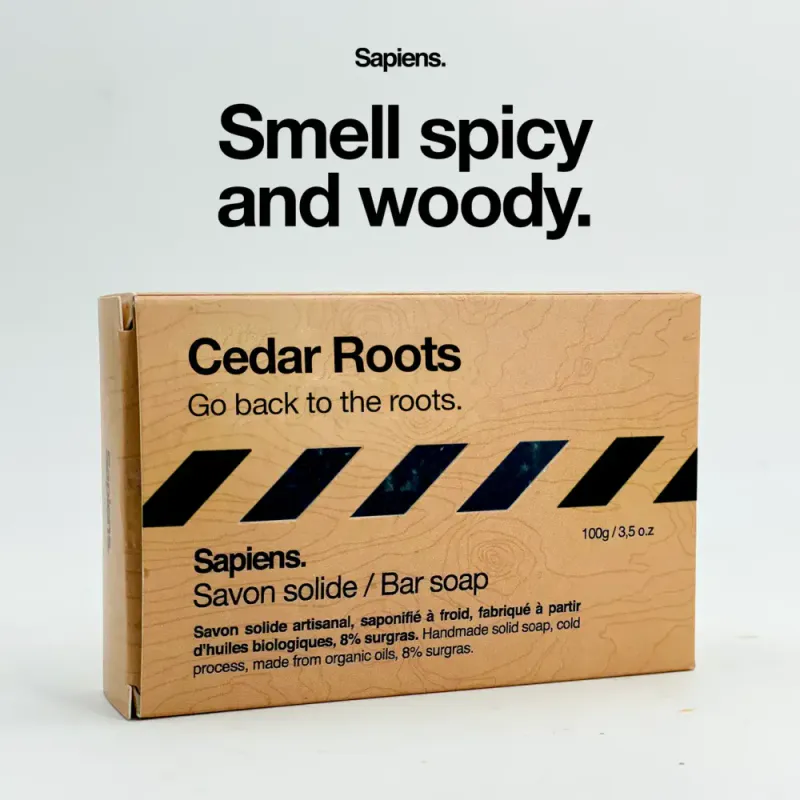 Organic Bar Soap - Cedar Roots 100g / Sapiens