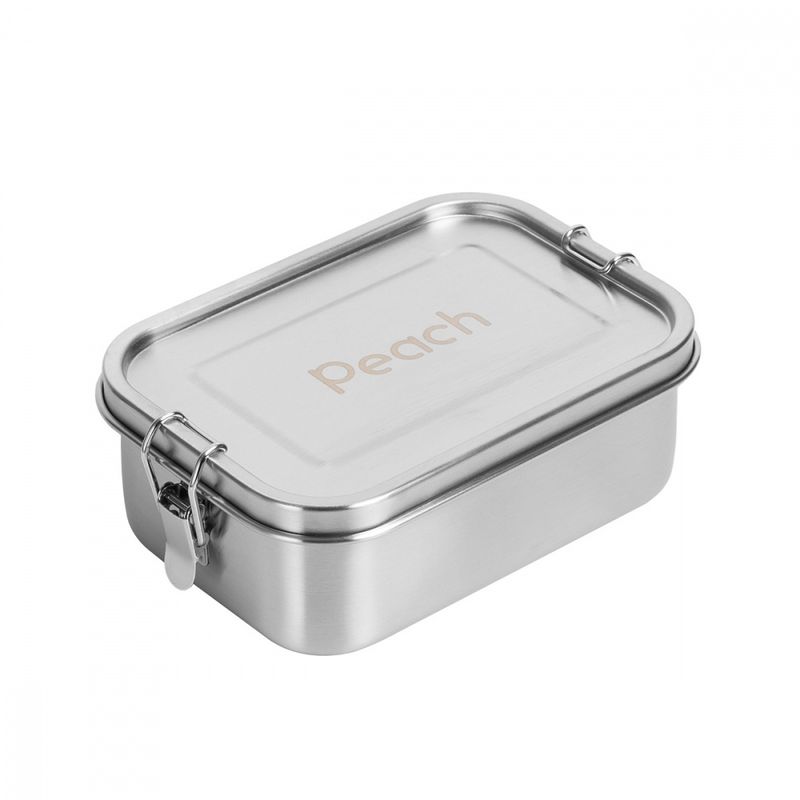 800 ml lekksikker matboks i stål med uttakbar midtdeler / Peach