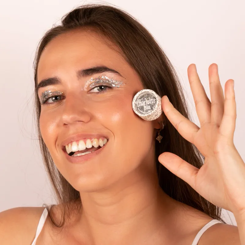 Bioglitter på boks, Silver 4g / Charlotte Bio 