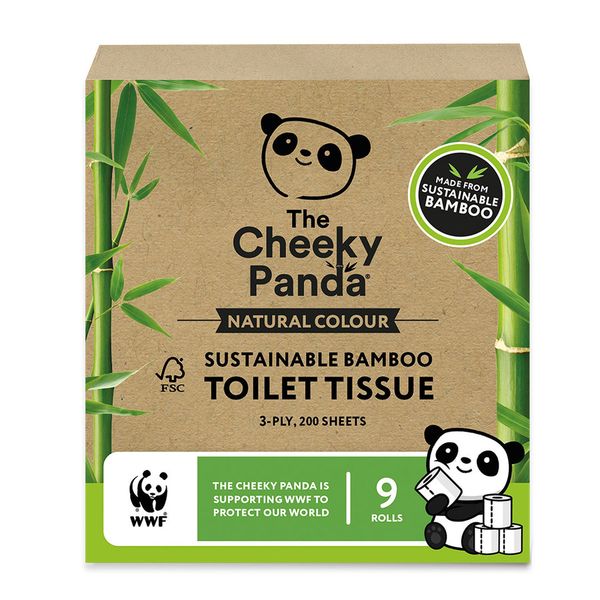Hovedbilde 9 ruller toalettpapir i bambus - NATURAL COLOUR / The Cheeky Panda