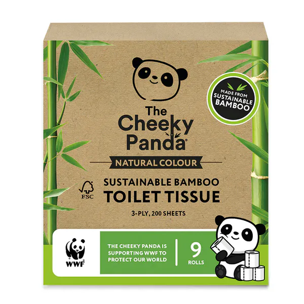 Hovedbilde 9 ruller toalettpapir i bambus - NATURAL COLOUR / The Cheeky Panda