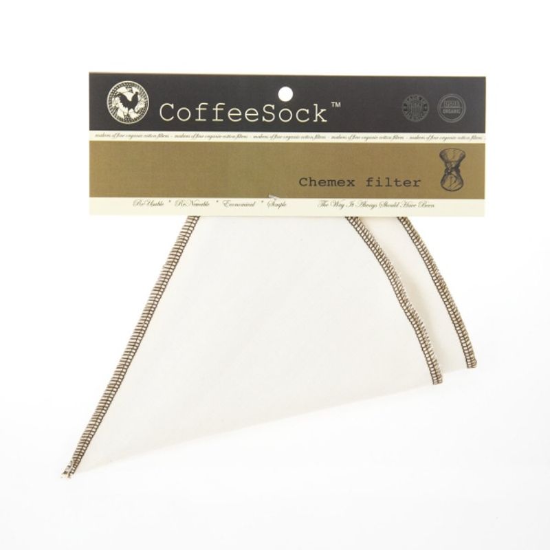 2-pk kaffefilter Chemex  3- kp, økologisk bomull / CoffeeSock® 