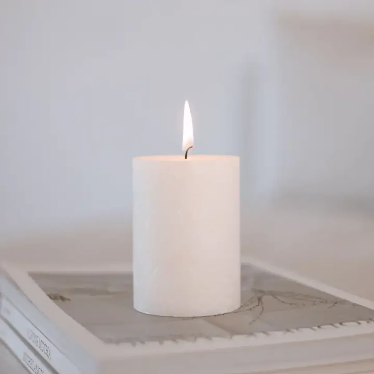 Olive Oil Block Candle 7x10cm, White / Eulenschnitt