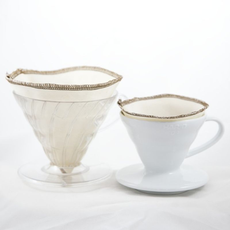 2-pk kaffefilter Hario V60-01, økologisk bomull / CoffeeSock® 