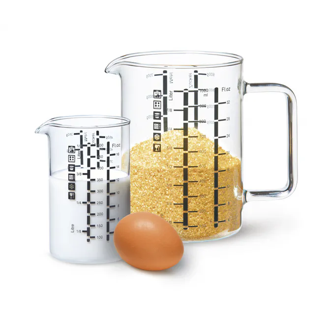 Hovedbilde 2-pk målebeger i glass, 500 ml og 1L / Simax
