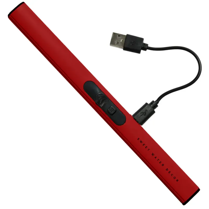 Oppladbar elektrisk lighter med USB, Rød / Sweet Water Decor