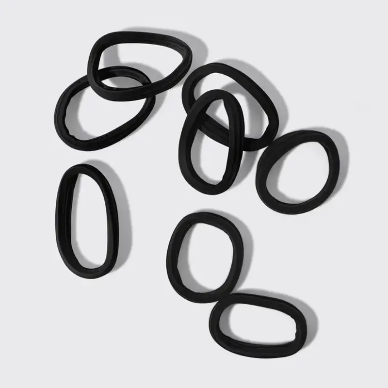 8pk Recycled Seamless Hair Elastics, Black / Kitsch