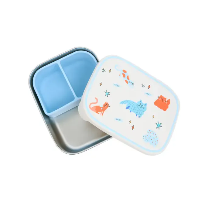 Hovedbilde Matboks i stål med flere rom, Meowtiful Cats / The Cotton Cloud