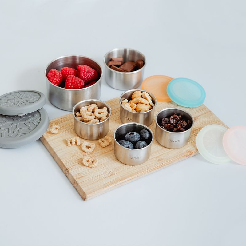 50 ml stålboks med tett silikonlokk, Oransje / Peach