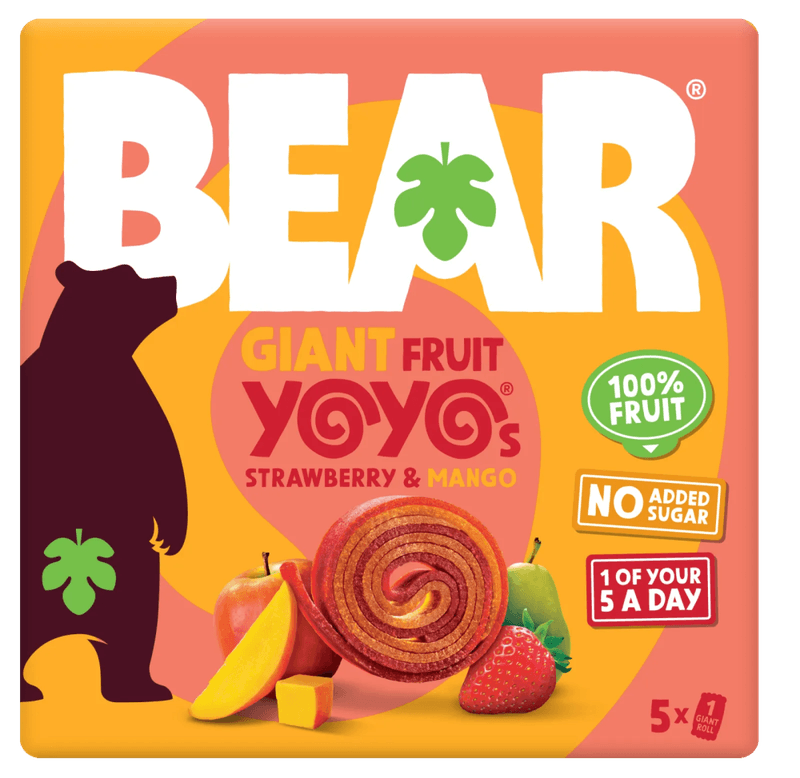 5-pk GIANT fruktrull med jordbær & mango 5 x 20g / BEAR