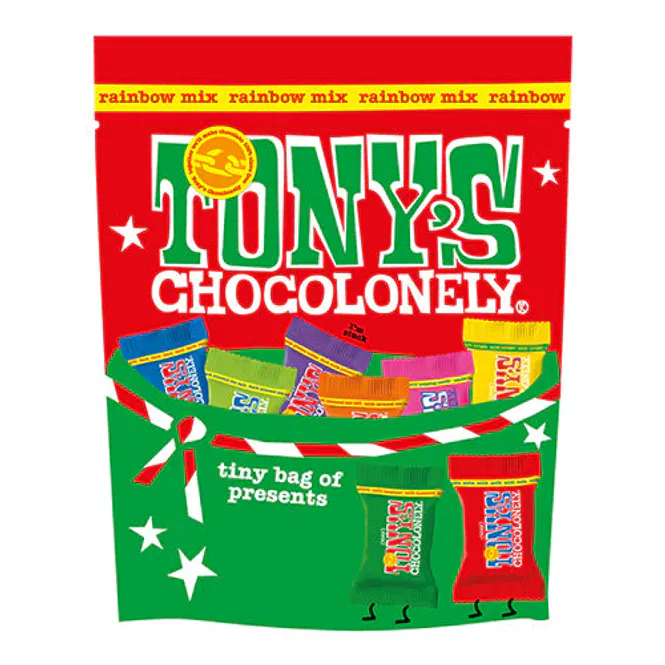 Hovedbilde Rainbow Mix Christmas Pouch 126g / Tony´s Chocolonely