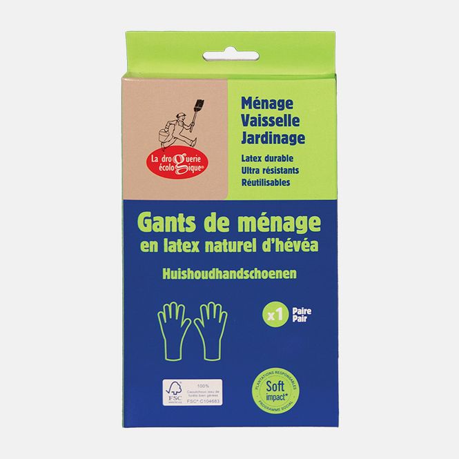 Hovedbilde Plastfrie gummihansker str. L, økologisk / La droguerie écologiq