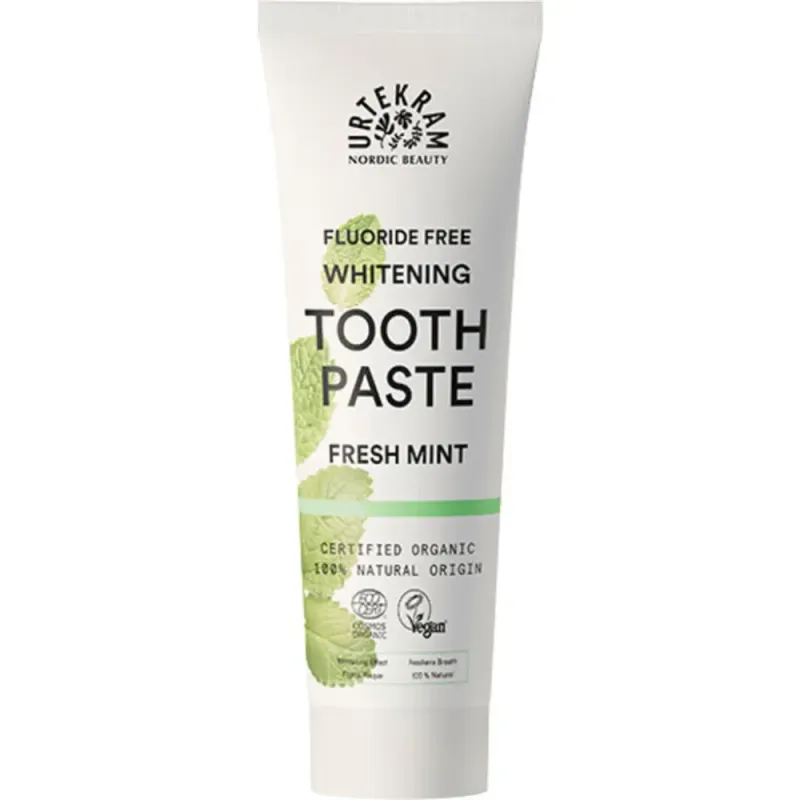 Fluoride Free Whitening Toothpaste - Fresh Mint 75ml / Urtekram