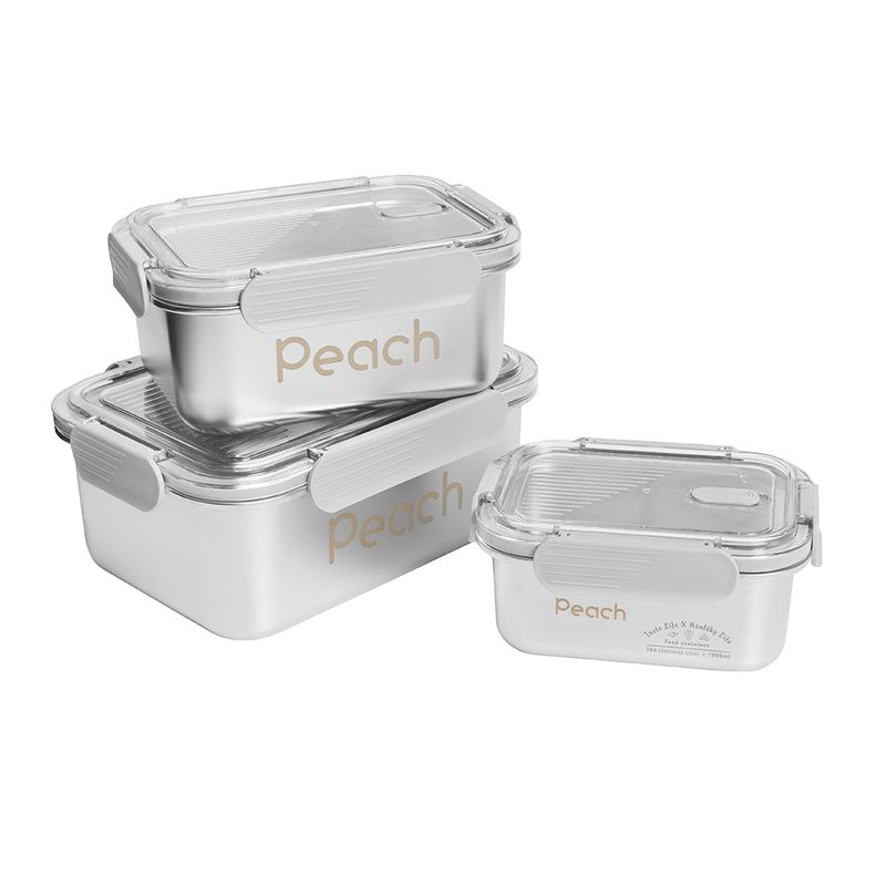 Stålboks med tett plastlokk 2800ml / Peach