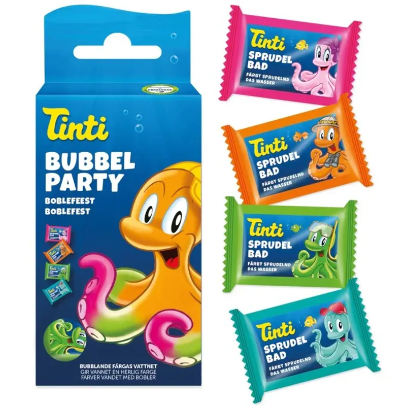 Boblefest, 4x18g badetabletter / Tinti