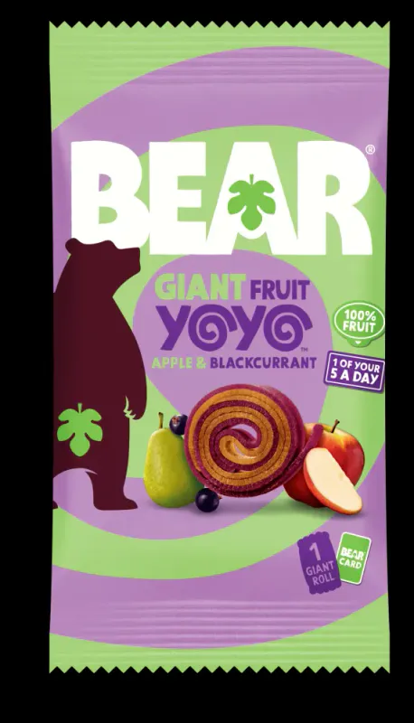 5-pk GIANT fruktrull med eple & solbær 5 x 20g / BEAR
