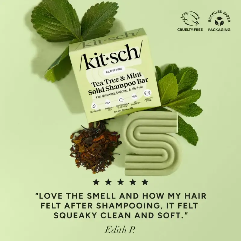 Tea Tree & Mint Clarifying Shampoo Bar 91g / Kitsch