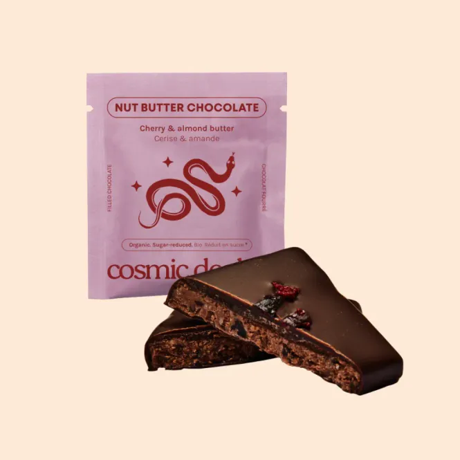 Hovedbilde Nut Butter Chocolate: CHERRY & ALMOND BUTTER 20g / Cosmic Dealer