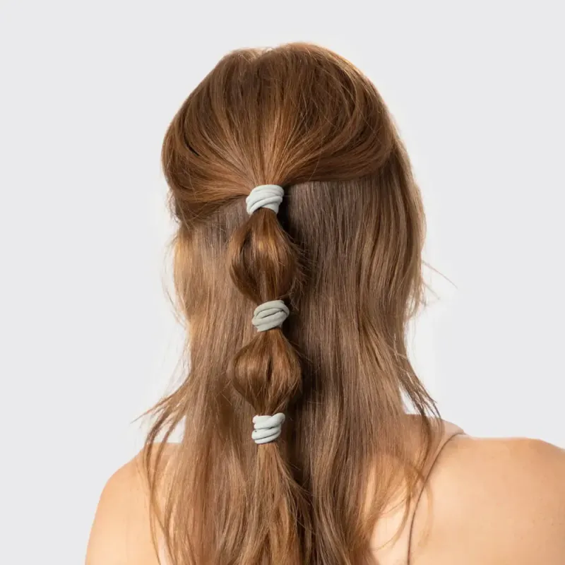 20pk hårstrikk i resirkulert nylon, Eucalyptus / Kitsch