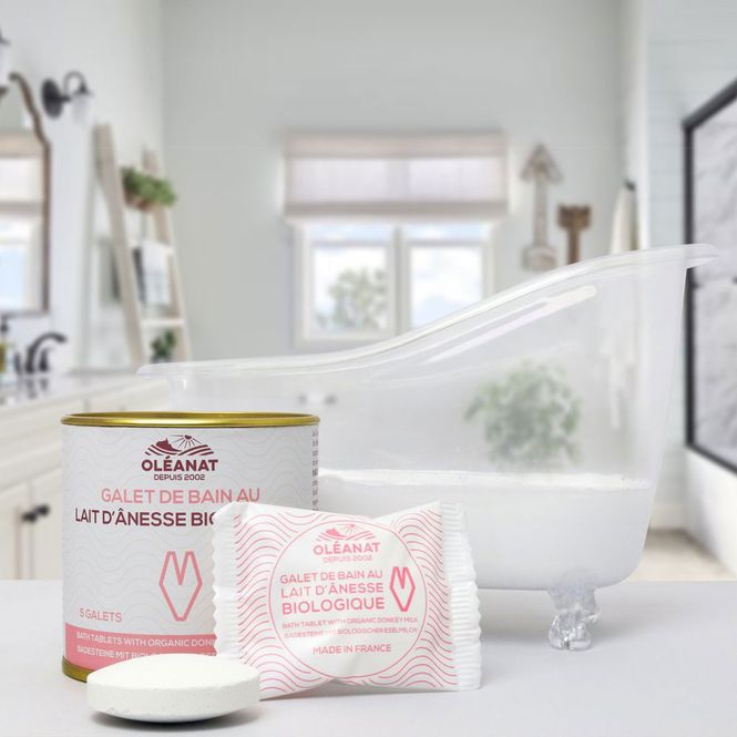 Hovedbilde Økologiske badetabletter med eselmelk 5 x 25g / OLÉANAT