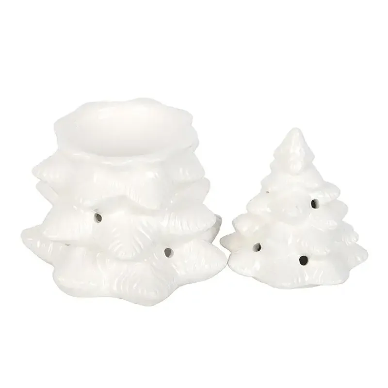 Winter Fir Tree Oil Burner & Wax Warmer - WHITE / Something Different Who