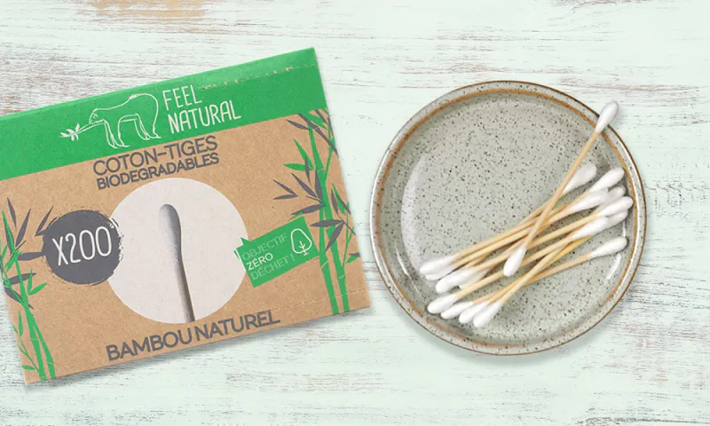 200 stk ørepinner i bambus og bomull / Feel Natural 