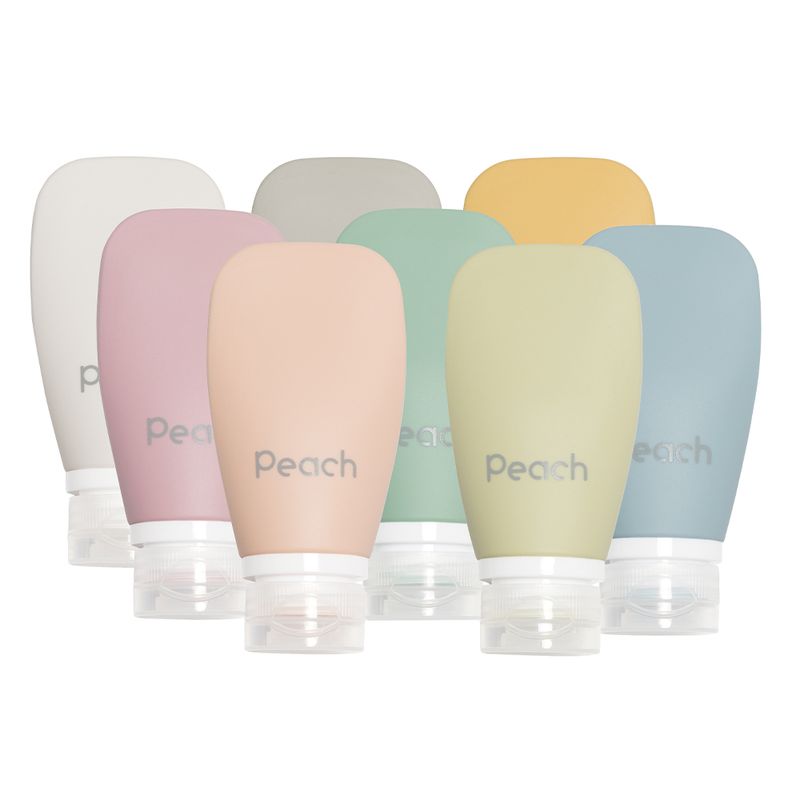 90 ml klemmeflaske i silikon, Grey / Peach