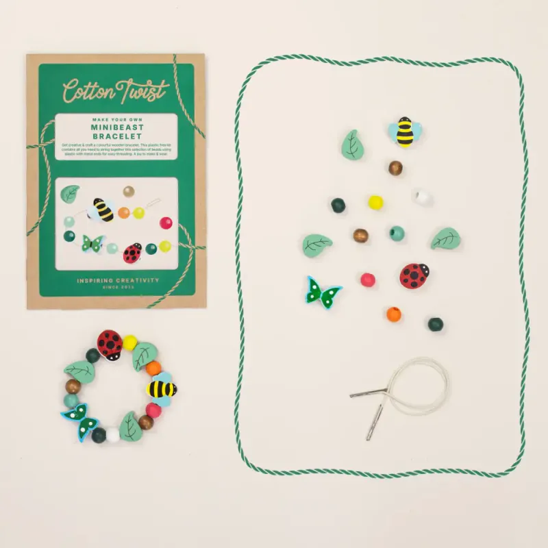Minibeast Bracelet - Bee & Butterfly / Cotton Twist