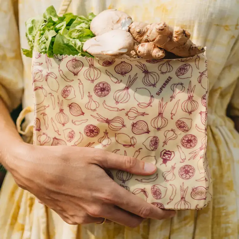 Small Beeswax Wrap Bag, Spicy / SuperBee