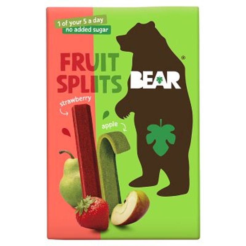 5-pk Fruit Splits Jordbær & Eple 100g / BEAR