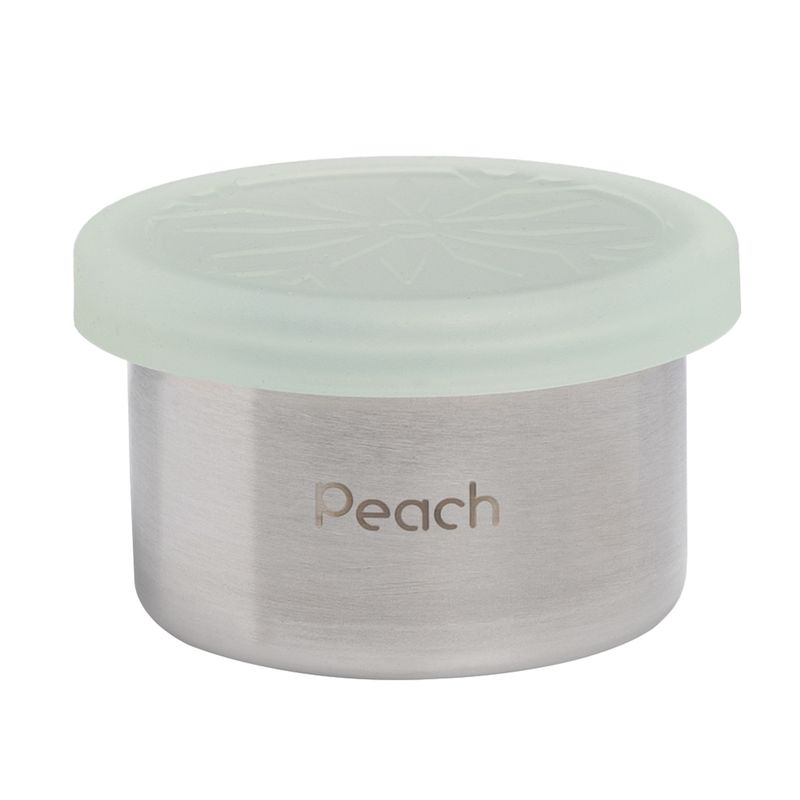 50 ml stålboks med tett silikonlokk, Grønn / Peach