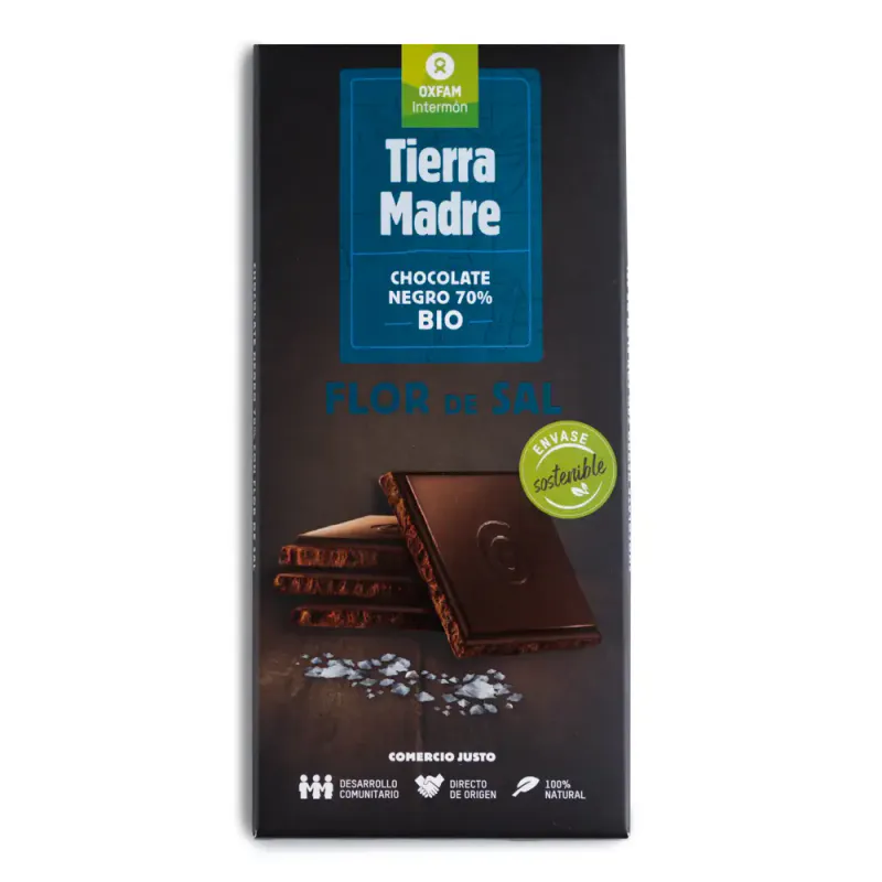 70% Organic Dark Chocolate with Fleur De Sel 100g / Tierra Madre