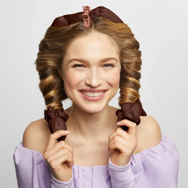 Xl Satin Heatless Curling Set - Chocolate / Kitsch