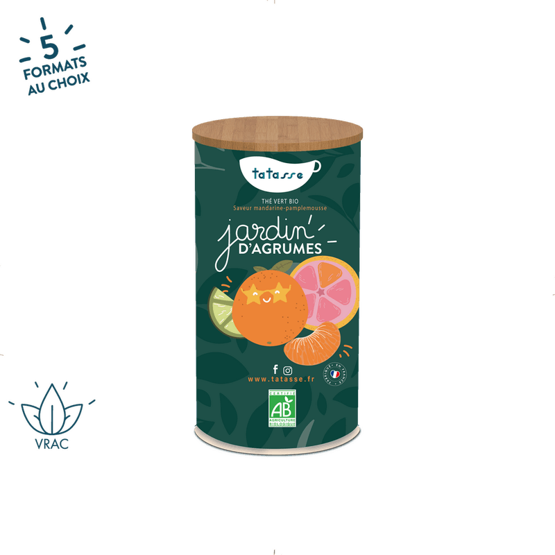 Organic Green Tea Mandarin-Grapefruit Flavor - Jardin D'agrumes 100g / Tatasse