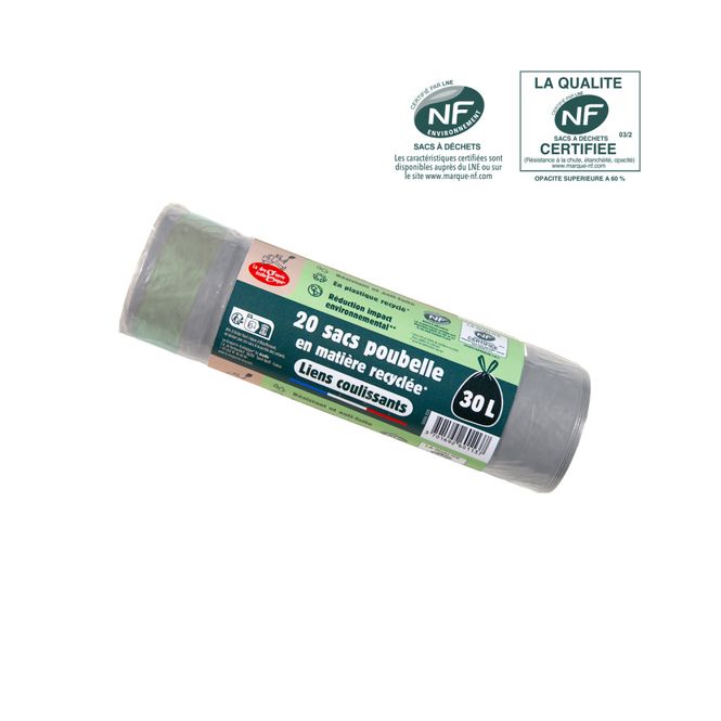 Hovedbilde 20 stk søppelposer med snøring – 30L / La droguerie écologique®