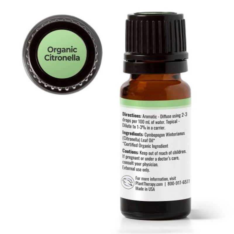 Sitronella eterisk olje 10ml, økologisk / Plant Therapy