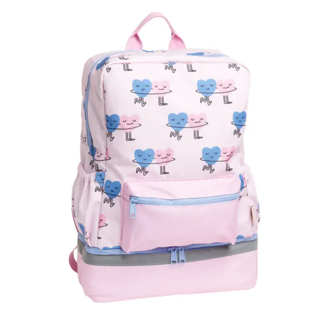 Hovedbilde A4 skolesekk til barn - Dancing Hearts / The Cotton Cloud
