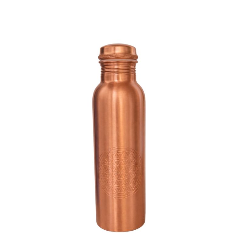 Drikkeflaske i kobber - Flower of Life 850ml / Ayurveda Specialist B.V