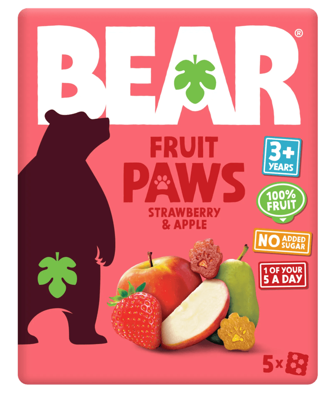 5-pk fruktbiter med jordbær & eple,PAWS 5 x 20g / BEAR