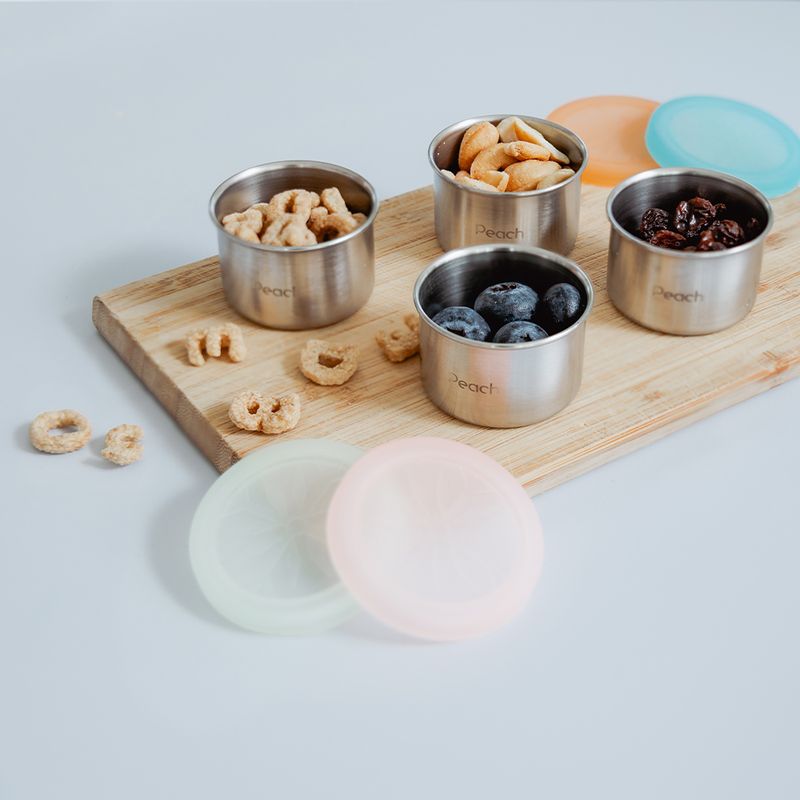 50 ml stålboks med tett silikonlokk, Oransje / Peach