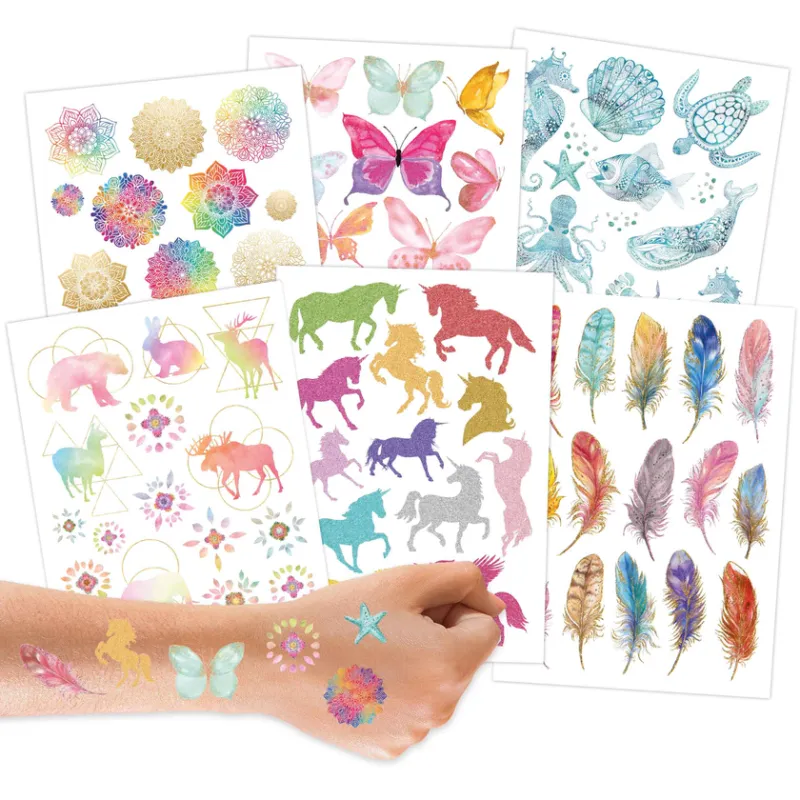 Mandala & Fjær - midlertidig tatovering til barn / Papierdra