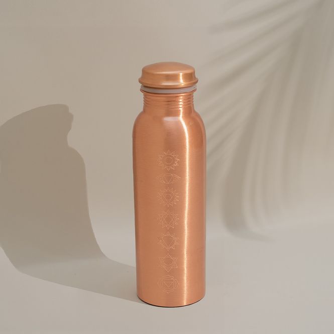 Hovedbilde Drikkeflaske i kobber - 7 Chakras 750ml / Ayurveda Specialist B.V