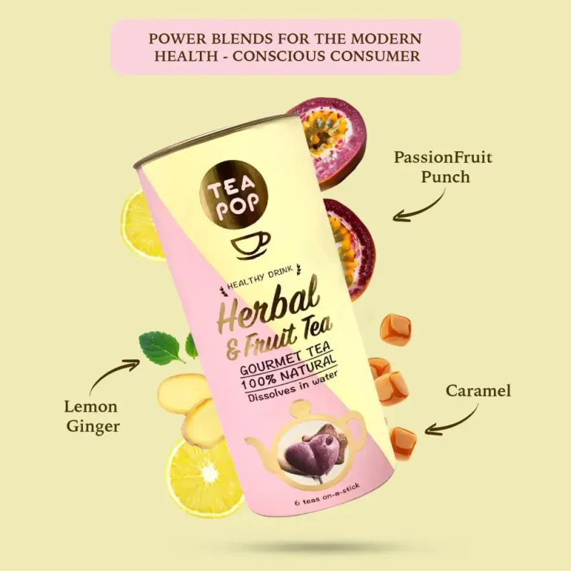 6pk Herbal & Fruit Tea - Tea On-A-Stick! / Tea Pop