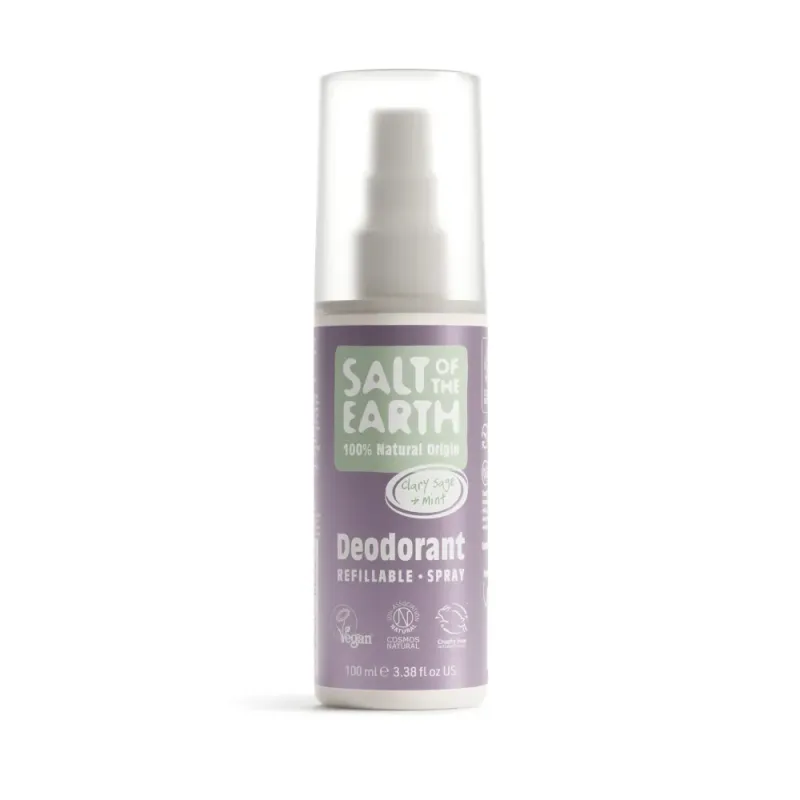 Clary Sage & Mint - Natural Deodorant Spray 100ml / Salt of the Earth 